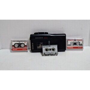 VINTAGE SONY M-527V MICROCASSETTE RECORDER W TAPES TESTED NOT WORKING PARTS ONLY
